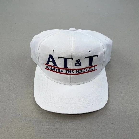 Vintage The Game AT&T Snapback Hat Adult White Split Bar Logo Glued Tag 90s
